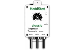 Habistat - Classic On/Off Temperature Thermostat - White - 600w - Accurate Dial - Easy To Use - Ideal For Controlling Heat Mats