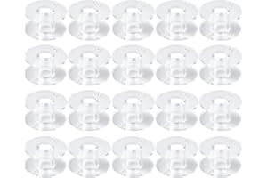 WeddHuis 20 pièces Canette machine à coudre Bobines,pour Singer Brother Bermina Pfaff Janome Toyota Elna Chanteur,Transparent et Universel,Kunststoff Nähmaschine Spulen Zubehör Unterfadenspulen
