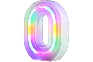 NORDSTYLEE Letras luminosas LED - Luces de noche para pared, fiesta de cumpleaños, Navidad, decoración de boda - Letras coloridas (O)