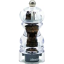 Macina Sale Bisetti Como - Acrilico Trasparente, Regolazione Macinatura, 4.5x4.5x14.5 Cm