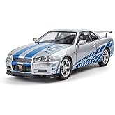 Coelon 1:24 Scale Skyline Toy Car GTR-R34 Diecast Models Alloy Diecast Toy Car Model Sound Light Pull Back Cars Toys for Kids