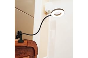 DINGLILIGHTING 6W LED USB Clip on Reading Light for Books, Bedroom, Desk Lamp (Black) with Clamp, Eye Protection. Book Light for Reading in Bed,Kids.Warm & Cool Light Colour(Adapter Isn't Included)