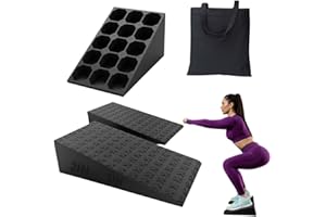 ZYNTHAL Squat Wedge Blocks (Pair) with Carry Bag – Non-Slip Slant Board for Heel Elevated Squats, Calf Raises & Deadlifts – ATG Split Squats, Incline Foam Ramp for Ankle Mobility, Knee Rehab & Leg Training