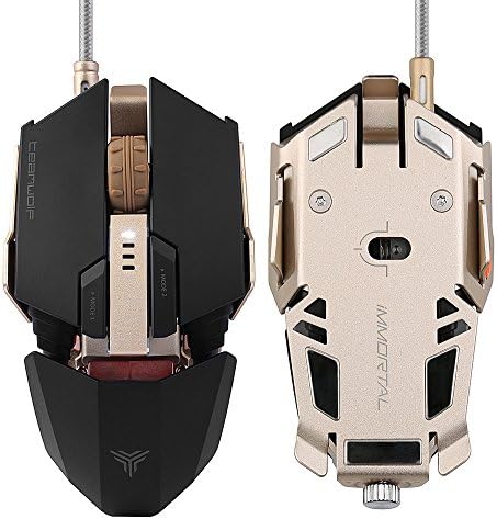RGB Optical Wired Gaming Mouse - 4000 DPI, Programmable 7 Buttons, USB Metal Wired Mice, 4 Adjustable DPI Levels, LED Backlit Conputer Mouse for Laptop PC Desktop Notebook Black