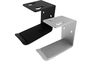 SourceTon Kopfhörerständer aus Aluminium, 2 Stück, mit starkem Klebeband und Schrauben für Kopfhörer, Schwarz und Silber