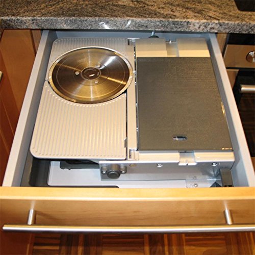 Allesschneider AES 62 S zum Einbau in Schubladen ab 45 cm Korpusbreite Schneidgut RECHTS geführt in Silbermetallic Brotschneidemaschine einklappbar Küche Multischneider - 3