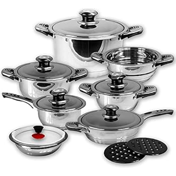 16 tlg. hochwertiges Kochgeschirrset Topfset mit 7