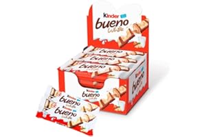Kinder Bueno White - Caja 15 Unidades - Kinder Bueno Chocolate Blanco - Pack 15 Barritas Kinder Bueno.
