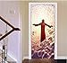 Produktbild Decorative door stickers on the cloud of Jesus creative door stickers personality home decoration DIY stereo wall stickers waterproof creative door stickers