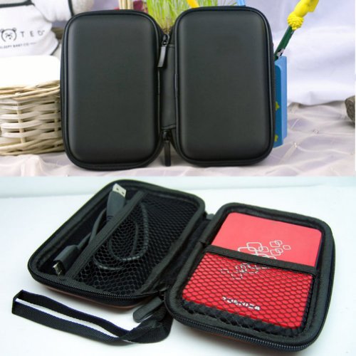 SODIAL (R) Portable Hard Disk Drive Stossfester Reissverschluss-Abdeckung Beutel Kasten 2.5 „HDD-Tasche Hardcase Schwarz - 2