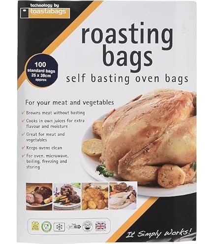 Lot De 10 Sacs à Rôtir 25x38 Cm, Parfaits Pour Cuire Le Poulet, Les Légumes, Passent Au Four Et Au Micro-ondes, Gardent Le Four Propre Et Vos Aliments Juteux (1 Paquet