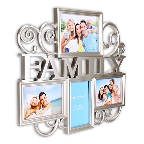 Bilderrahmen Family no.4 für das Fotoformat 10×15 in weiß od. Champagner inkl. Aufhängeset (Champagner) - 2
