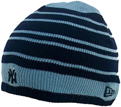 New Era NY New York Yankees Blue Striped Beanie Hat
