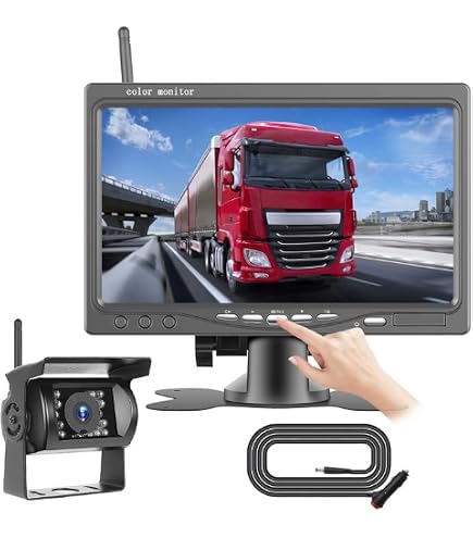 Kit Telecamera Posteriore Per Camper E Auto - Monitor 7'' IPS, AHD 1080P, Visione Notturna IP69, Cavo 15m