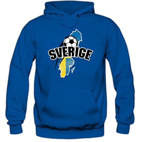 Schweden WM 2018 #1 Hoodie | Fußball | Herren | Blågult | Trikot | Nationalmannschaft © Shirt Happenz, Farbe:Blau (Royalblue F421);Größe:L