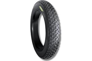 ECOVELO Pneu de Vélo 20 X 4.0 pouces Noir Tassé Clincher Caoutchouc E-Bike