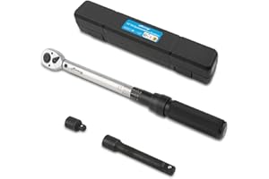Awang Drehmomentschüssel Set 1/2”,25-220NM mit Adapter, Verlängerung und Koffer, Präzise & einfach zu bedienen für Auto Motorrad