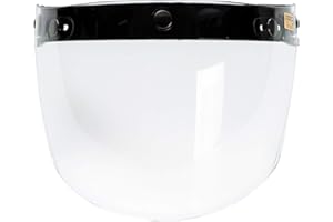 gazechimp Lente per Visiera a Schermo Intero Durevole per Caschi a Faccia Aperta Retrò Da Moto a 3 Scatti Facile Da Sollevare - Chiaro