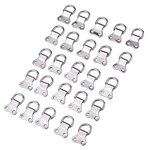 eBoot schwerlast D-Ring Bilderrahmen Bild Aufhänger Kleiderbügel doppelte Löcher mit Schrauben, 25 Stück - 4