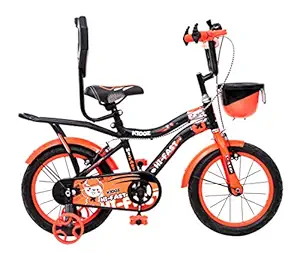 Hi-Fast 16 inch Kids Cycle for 5 to 8 Years Boys & Girls with Training Wheels & Carrier (KIDOZ-16T-Semi-Assembled)