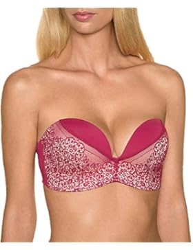 Wonderbra - Ultimate, reggiseno senza spalline in prezioso pizzo, colore: rosso