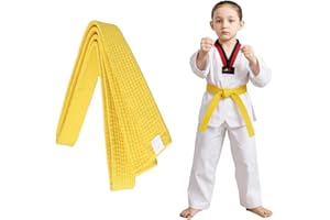 COYUN 1 pcs 180cm Gelb Taekwondo-Gürtel, Judo gürtel Judo Karate Gürtel Belt Kampfkunst Karate Judo Taekwondo Belts Professioneller Karate Aikido Belt für Kinder Erwachsene Kampfsportgürtel