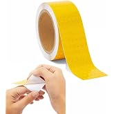 KRCDIGITAL YELLOW T&uuml;vt&uuml;rk Approved Reflector Phosphor Strip Tape Honeycomb Reflective Tape 5CM X 1M krcNM216