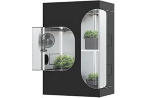 THE HOOKAH The Grow Deluxe D600 Growzelt 90x60x135 cm - Indoor Anbauzelt 2-in-1 mit herausnehmbarer Wanne, hochreflektierendes Mylar licht- und wasserdicht