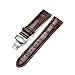 Produktbild mysunny Lederarmband für Herren Uhren Original Watchband Mode Berlin echtes Leder kalbsleder uhrenarmband inkl Federstege & Werkzeug-dezent bombiertes Uhren Ersatzband Butterfly Faltschließe mit Drückern Doppel Faltschließe Braun-22mm