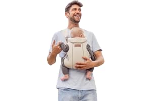 JANE Jané Dual, Porte-Bébé Ergonomique, dès La Naissance et Jusqu’à 15 kg, 3 Positions, Sac à Dos, Transpirant et Rembourré, Beige