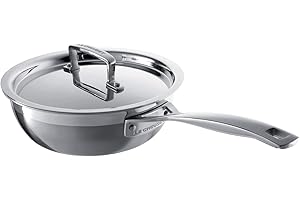 Le Creuset Padella dello chef con manico e maniglia in acciaio inox interno antiaderente, diameter 24 cm, Compatibile con Tutte le Fonti di Calore (Induzione Inclusa), 96201424001000