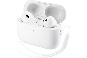 ORNARTO Compatible with Airpods Pro 3 Case (2025), Protective Liquid Silicone Case Cover for Airpods Pro 3nd Generation with Lanyard Soft Skin Front LED Visible-White