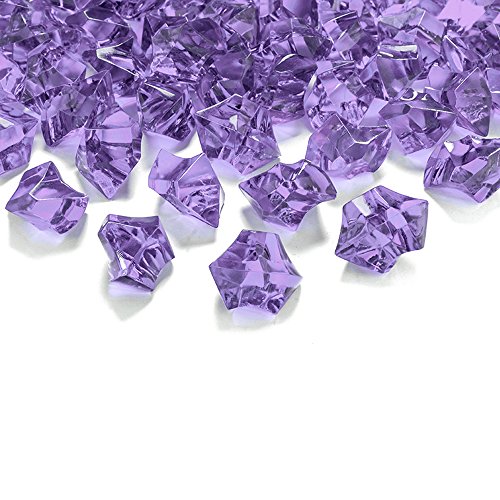 50 Kristall-Steine Flieder 25 mm - Eis Deko Streudeko Diamanten Tischdeko