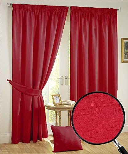 Vantextile 3 Pass Coated Thermal Insulated Blackout Water-resistant Curtains,Block Out 98% Sunlight And Prevent 100% UV Ray, Keeping Your Room Cooler In The Warmer Months And Reduce Noise,100% Polyester Surface Fabric,Machine Washable,One Pair. (66''X54'', Red)