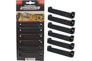 StealthMounts Bench Belt XL - Universal Werkzeughalter für Werkbänke | Bench Belt XL Set | Perfekter Werkzeugaufhänger für Elektrowerkzeuge, Maßbänder und Gürtelclips (6er Pack) Schwarz