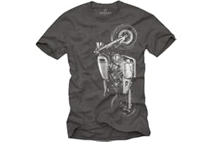 MAKAYA Regalo Originali Compleanno - T-Shirt Motociclista XV750 Virago - Maglietta Moto Cafe Racer