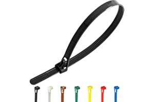 Gocableties 100 Pack of 300mm x 7.6mm Reusable Cable Ties, Heavy Duty Black Releasable Cable Ties, 12" Premium Tie Wraps, Strong Nylon Zip Ties