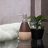 Era of Décor Designer Ceramic Liquid Soap Dispenser, 1 Piece Shower Lotion, Gel, Conditioner, Liquid Shampoo Pump, Brown, Easter Gift