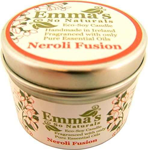 Emmas So Naturals Tin Candle, Natural Soy Wax, Palm oil free, Vegan, Hand-made, with pure essential oils of Neroli, Lavender & Sweet Orange Neroli Fusion