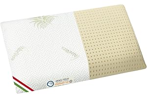Kiby® Cuscino per Lettino (Certificato OEKO-TEX® e CERTIPURTM) in MEMORY FOAM YLANG TOUCH® ed Esterno in Aloe Vera, Lavabile e Sfoderabile