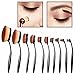 Produktbild N4U Online - 10 Stück Zahnbürste Oval Elite Make-up Pinselset Puder Kontur Rose Grundierung