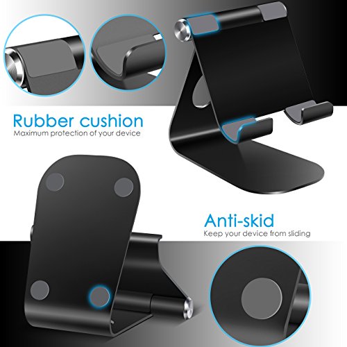 Verstellbare iPad Ständer, Lamicall Tablette Halter : Universal Tab Ständer, Wiege, Halterung Dock für iPad 1 2 3 Air; iPad mini 1 2 3 4, Samsung Huawei E-Reader und Google Nexus 7 10 4 Tablette Schreibtisch, andere Tab Smartphone 5“-11“ (Schwarz) - 4