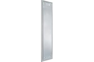 Infinity Decor 5mm Heavy Duty Solid Cast Brass Georgian Finger Plate Door Push Plate 285x 67mm (Polished Chrome)