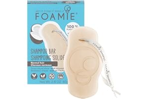 Foamie Champú sólido con aceite de coco para el cabello - Champu solido sin sulfatos ni siliconas que nutre y repara el pelo seco 100% champu vegano 80 g