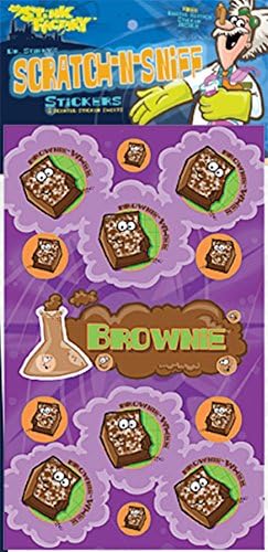 Dr. Stinky's Chocolate Brownie Scented Scratch-N-Sniff Stickers - Teacher Gifts/Prize