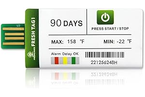 FRESHLIANCE FOCUS ON FRESH AND SAFE LIFE ONLY Freshliance USB Temperatur Datenlogger mit 30000 Messwerte, Einweg Temperaturschreiber mit PDF CSV Berichten, hohe Genauigkeit 90 Tage 10 Packung einmalig Kühlkette, Fresh Tag 1