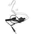 HYS Receiver/Listen ONLY Surveillance 3.5mm Headset Earpiece with Clear Acoustic Coil Tube Earbud for Two-Way Radios, Transceivers and Radio Speaker Mics Jacks