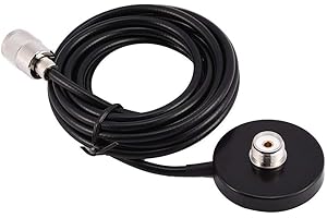 TengKo SO239 Soporte Base Magnética UHF PL-259 Antena Cable Techo o Tronco para Radios Móviles PL259 Conector para Yaesu Kenwood Vertex Icom Radios Móviles