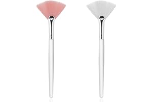 Giantree 2 Stück Fächerpinsel Kosmetik,15 Cm Maskenpinsel Weiche Gesichtspinsel Säure Applikator Kosmetikerin Pinsel Gesichts-Bürsten Für Frauen Mädchen Make-Up Cosmetische Multi Use