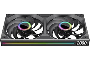 TZMRIT ST-ALL-IN-ONE ARGB PC Fan,Single Frame Fan Unit with Speed Display (2, BK RF, AL)